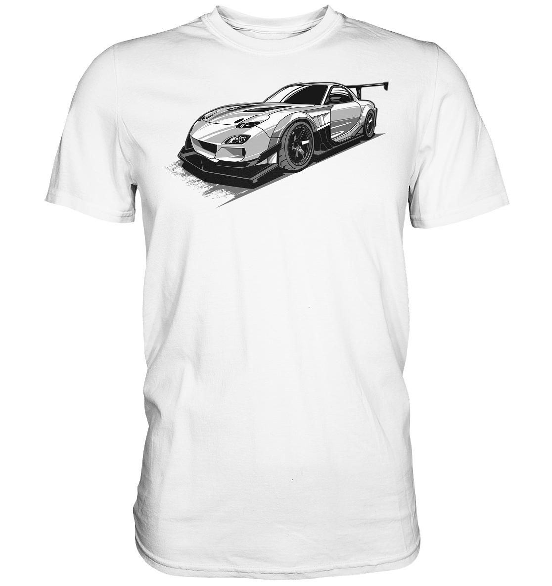 black and white Mazda Rx-7 - Premium Shirt - MotoMerch.de