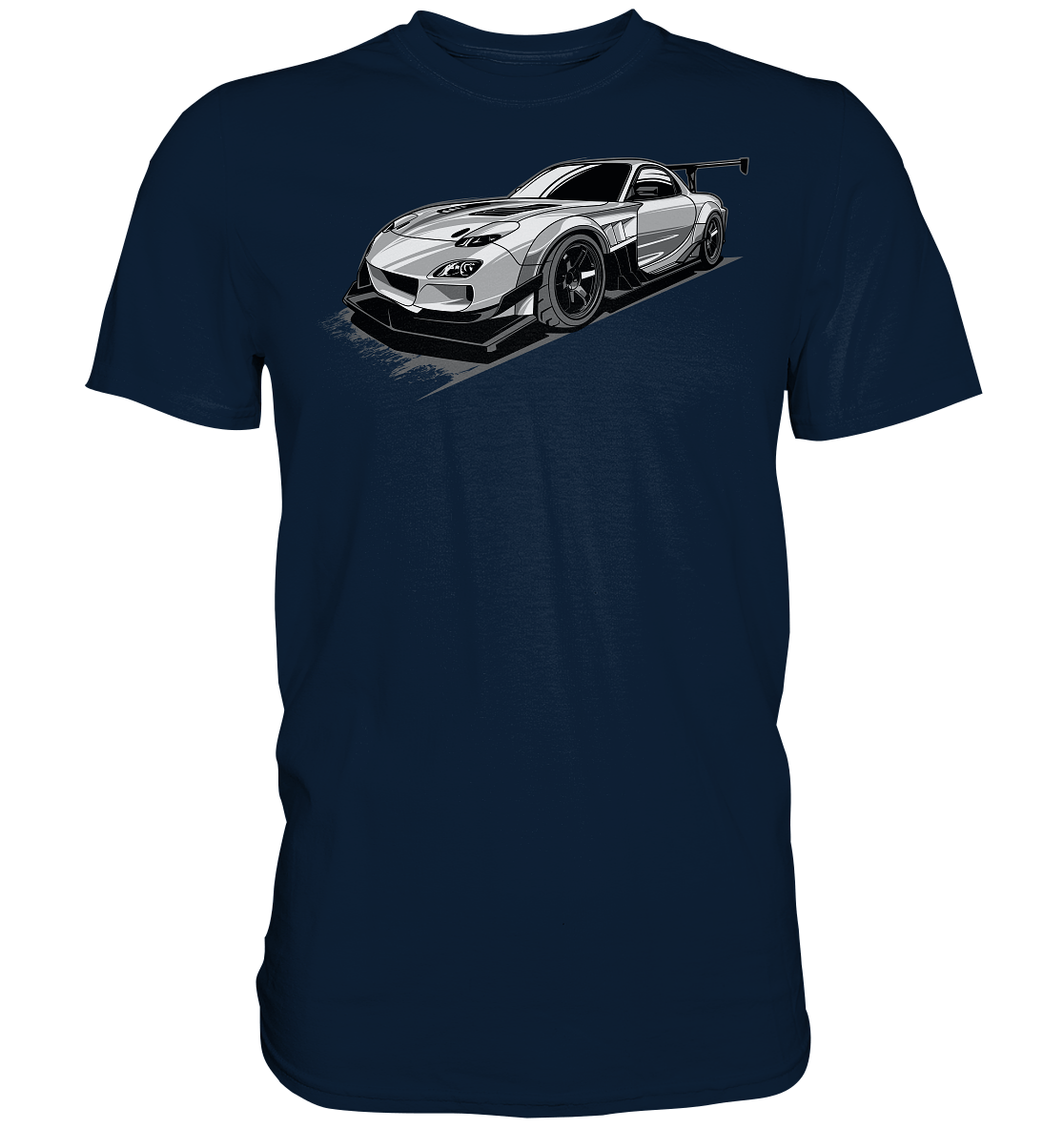 black and white Mazda Rx-7 - Premium Shirt - MotoMerch.de