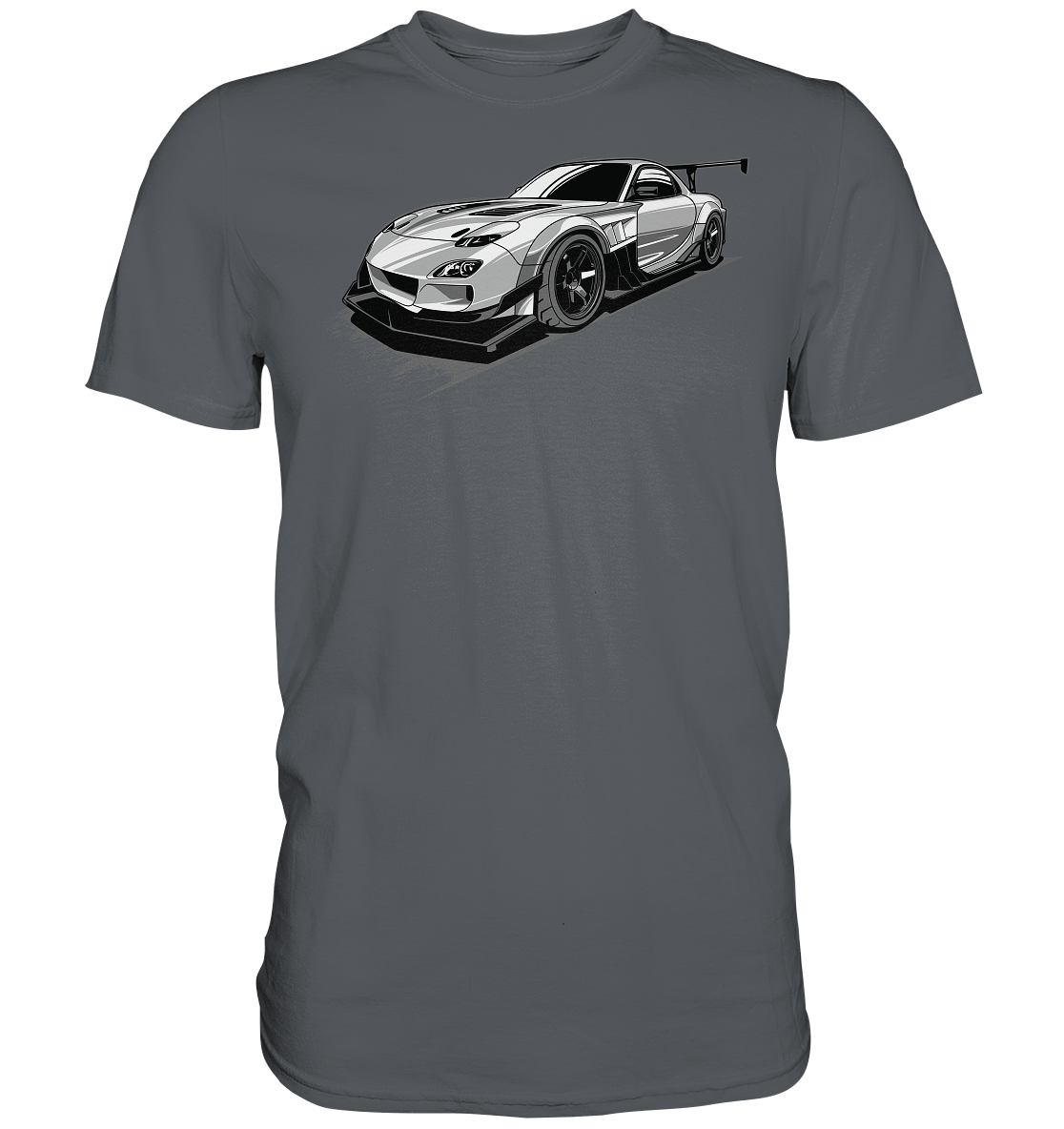 black and white Mazda Rx-7 - Premium Shirt - MotoMerch.de