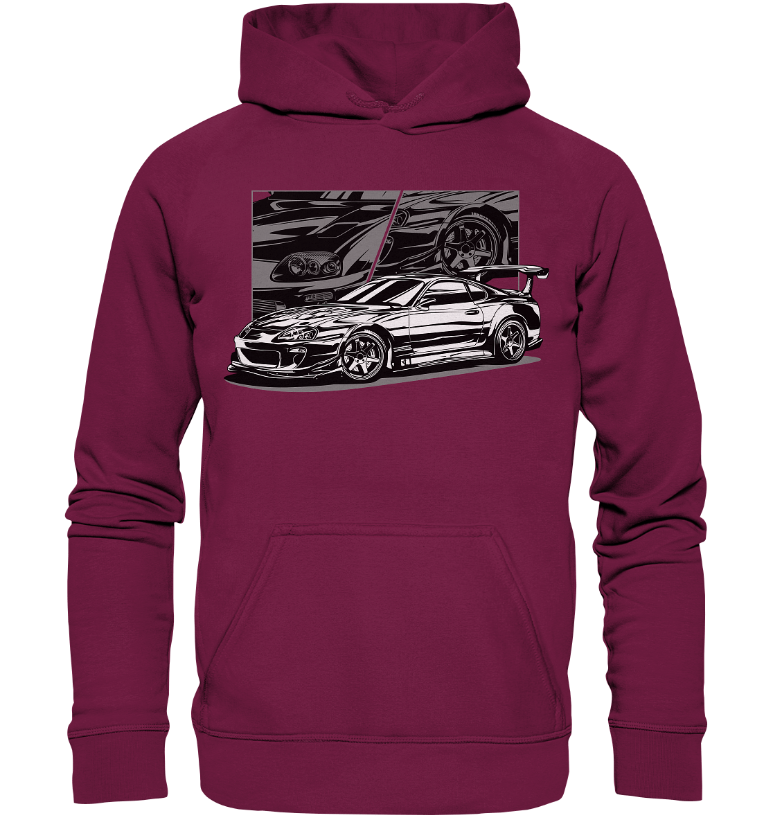Black and White Supra MK4 - Basic Unisex Hoodie - MotoMerch.de