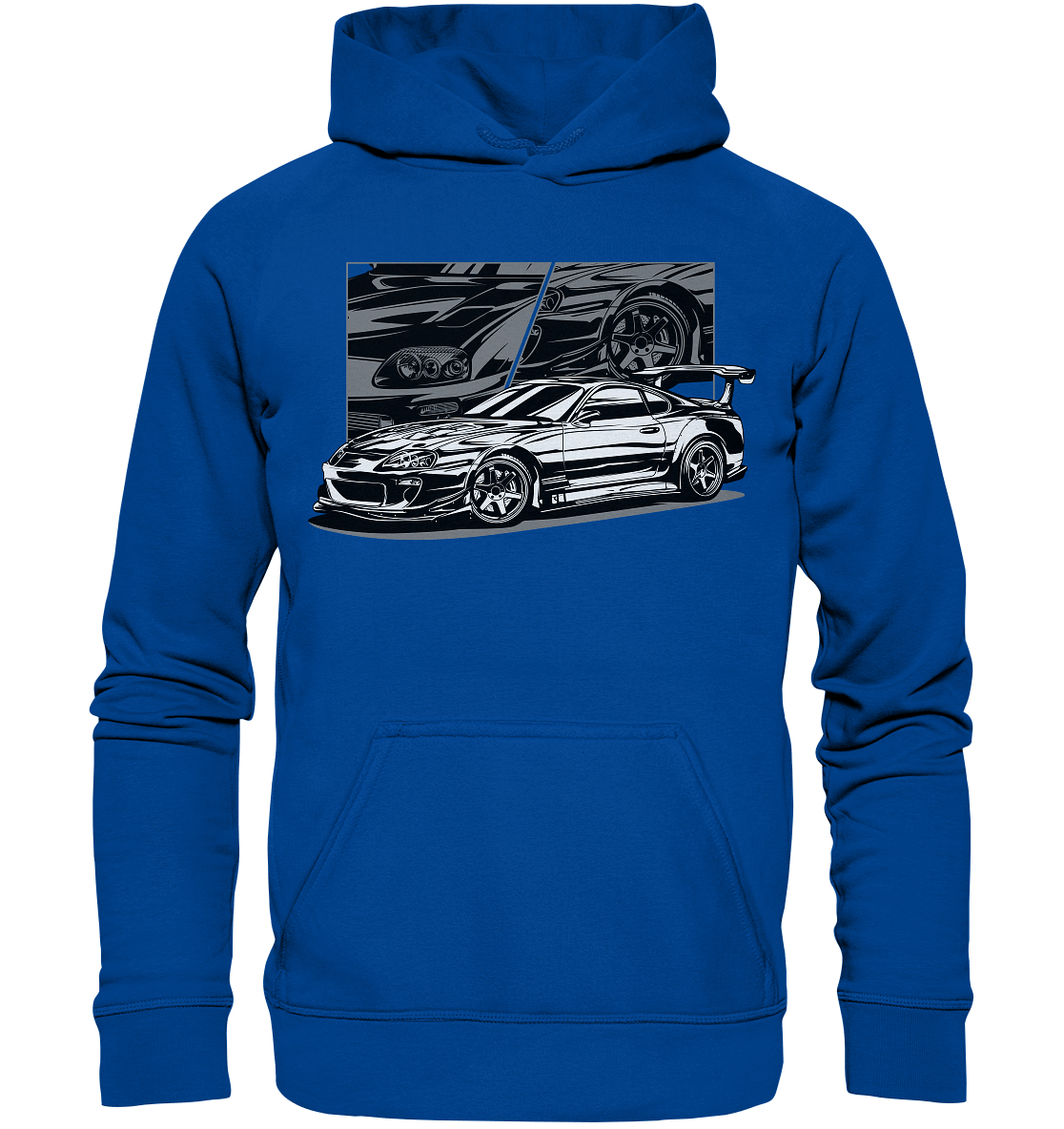 Black and White Supra MK4 - Basic Unisex Hoodie - MotoMerch.de
