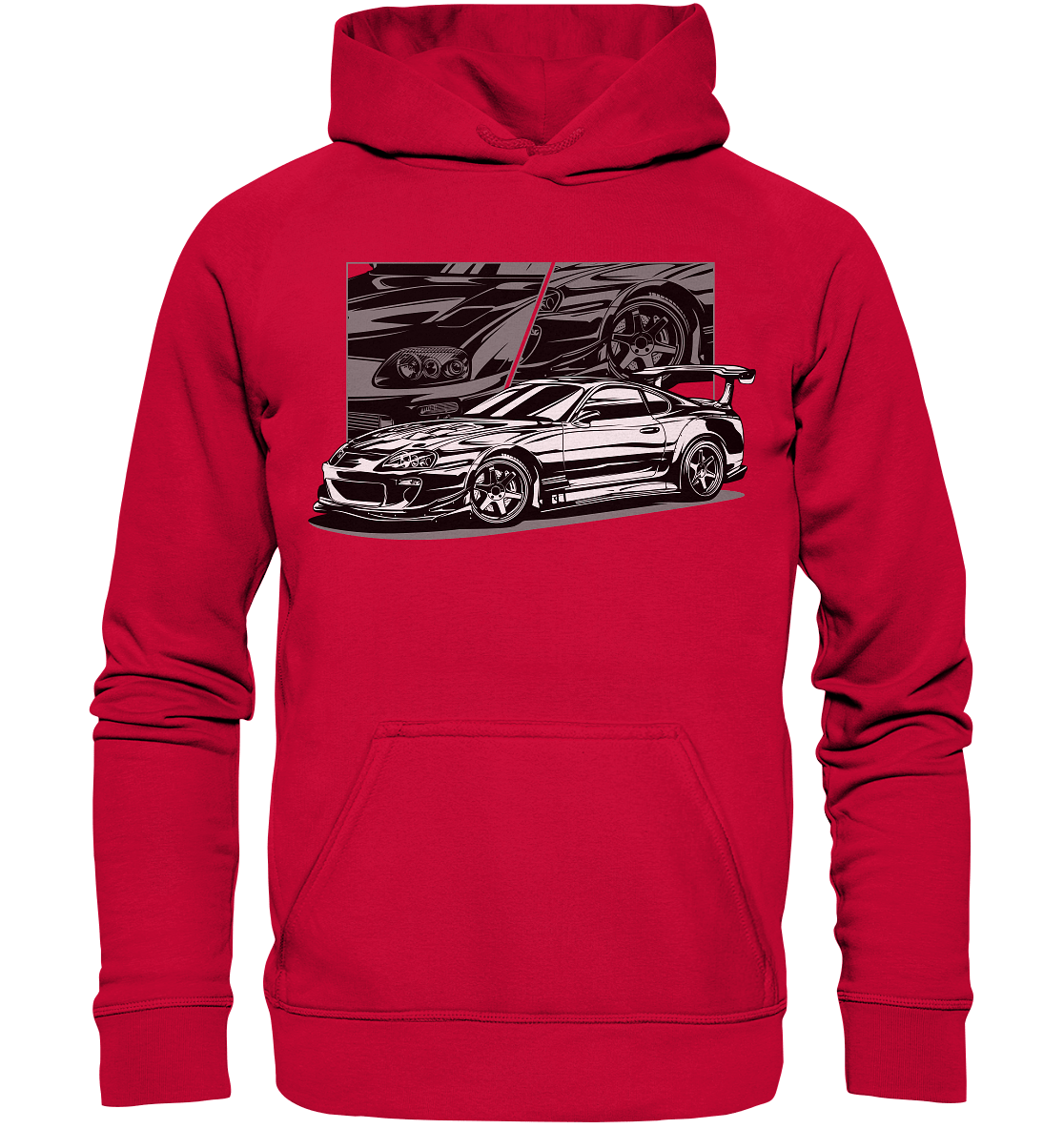Black and White Supra MK4 - Basic Unisex Hoodie - MotoMerch.de