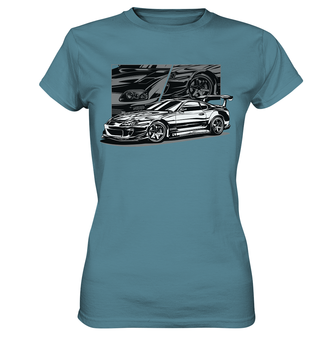 Black and White Supra MK4 - Ladies Premium Shirt - MotoMerch.de