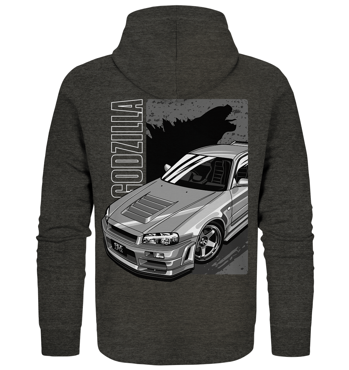 Godzilla R34 - Organic Zipper - MotoMerch.de