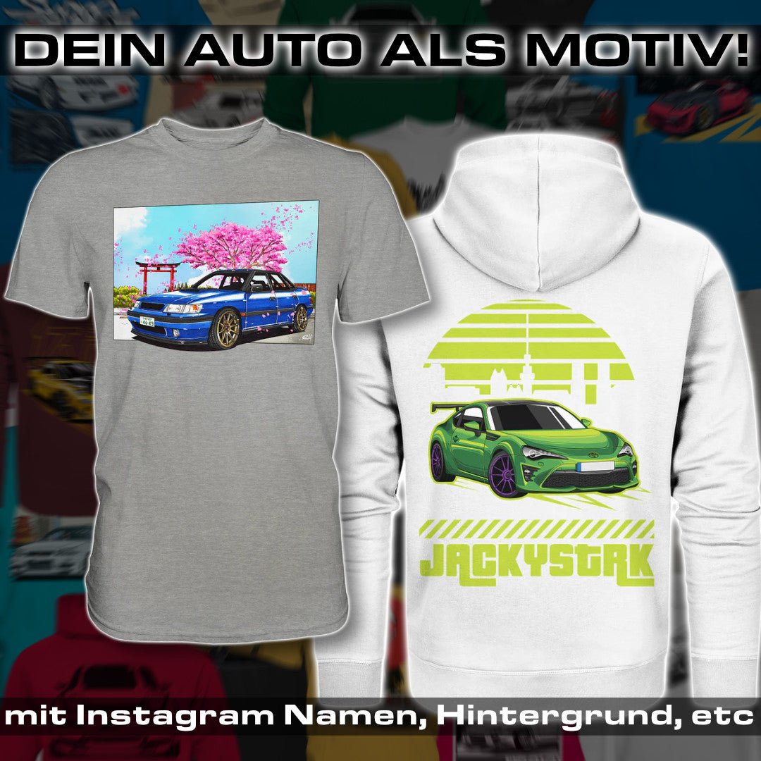 Individuelles Design - Dein Auto als Zeichnung auf Shirt! - MotoMerch.de