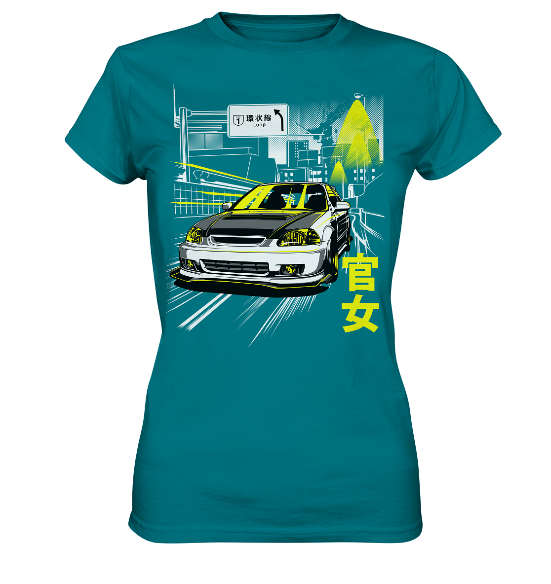 Kanjozoku Honda Civic EK - Ladies Premium Shirt - MotoMerch.de