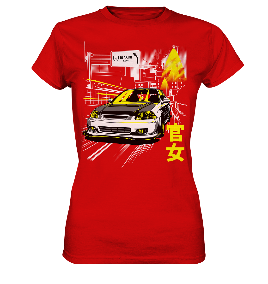 Kanjozoku Honda Civic EK - Ladies Premium Shirt - MotoMerch.de