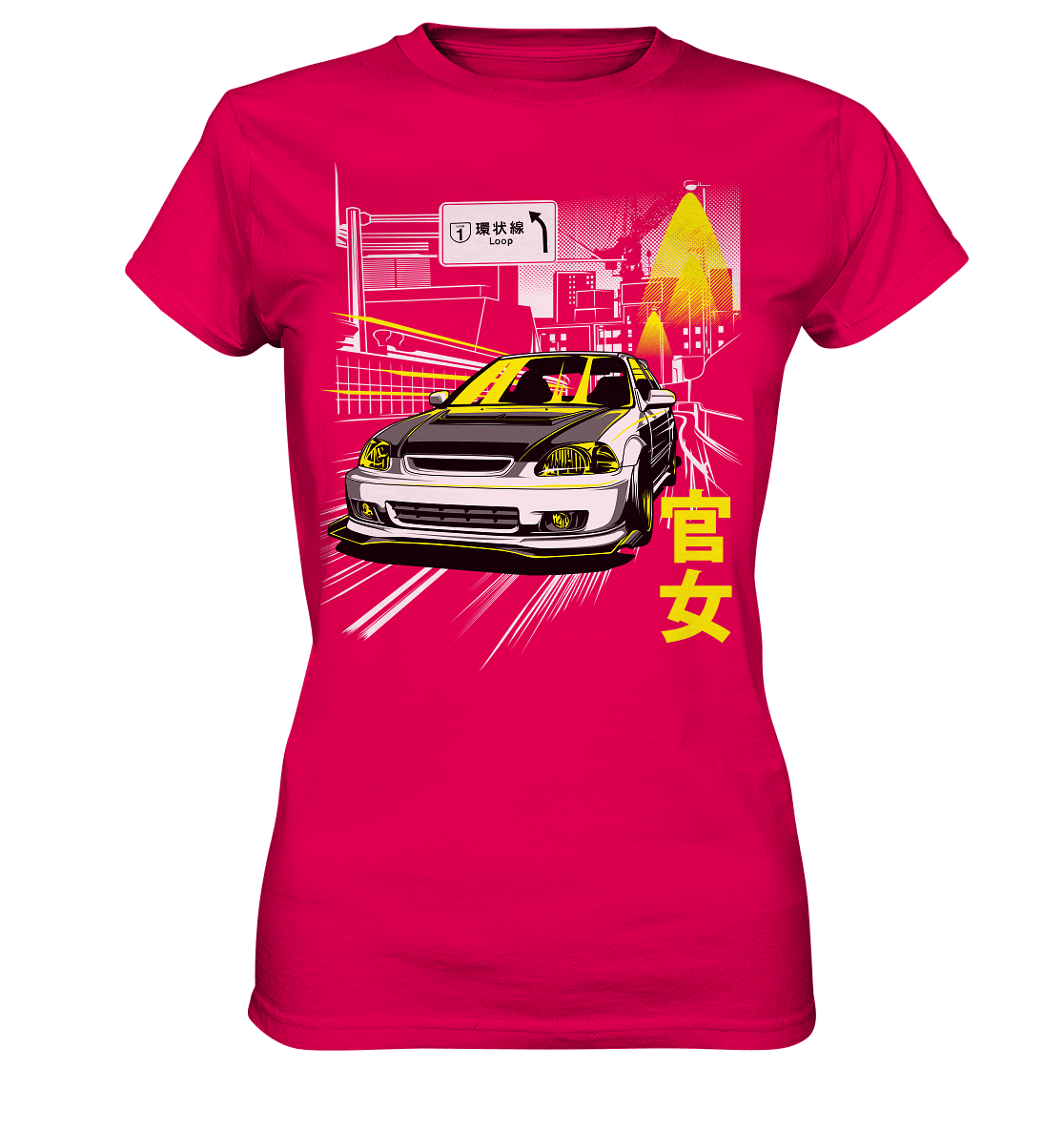 Kanjozoku Honda Civic EK - Ladies Premium Shirt - MotoMerch.de