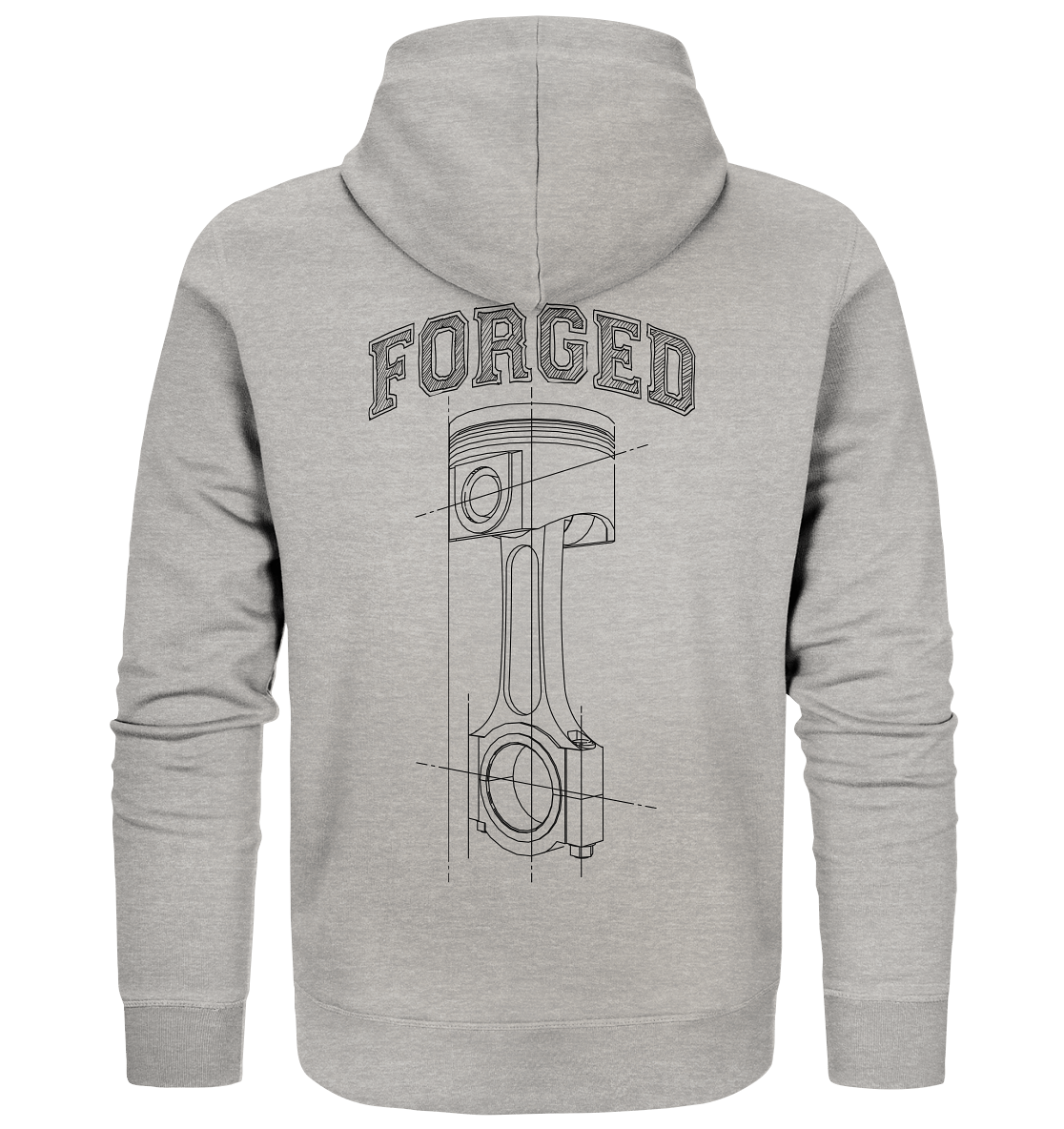 Kolben dunkel - Organic Zipper - MotoMerch.de