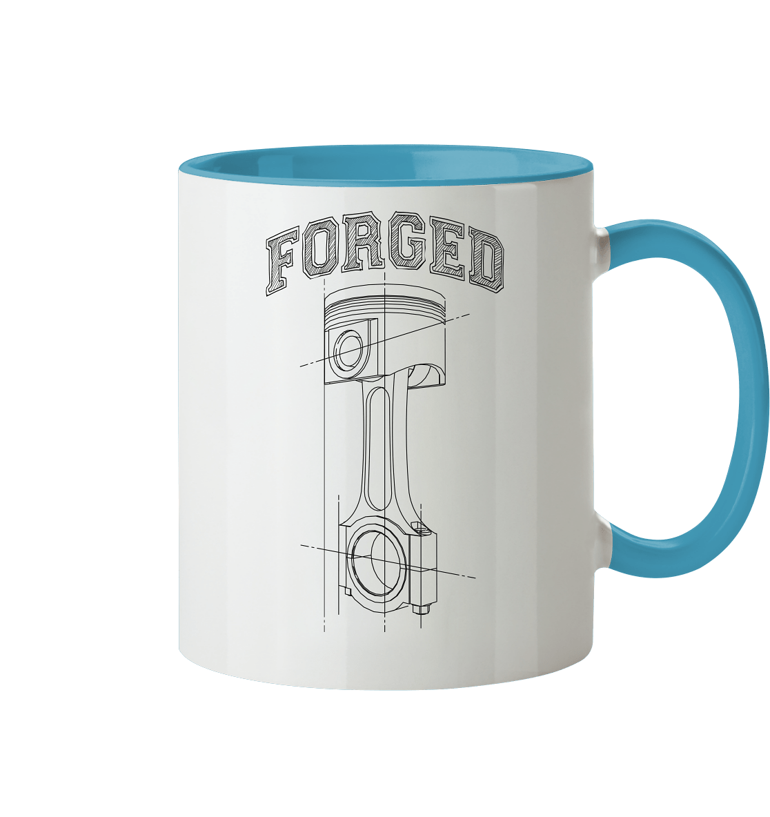 Kolben dunkel - Tasse zweifarbig - MotoMerch.de