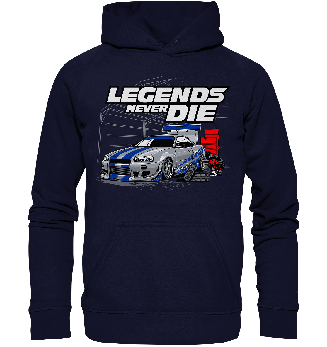 Legends never die R34 GT_R - Basic Unisex Hoodie - MotoMerch.de