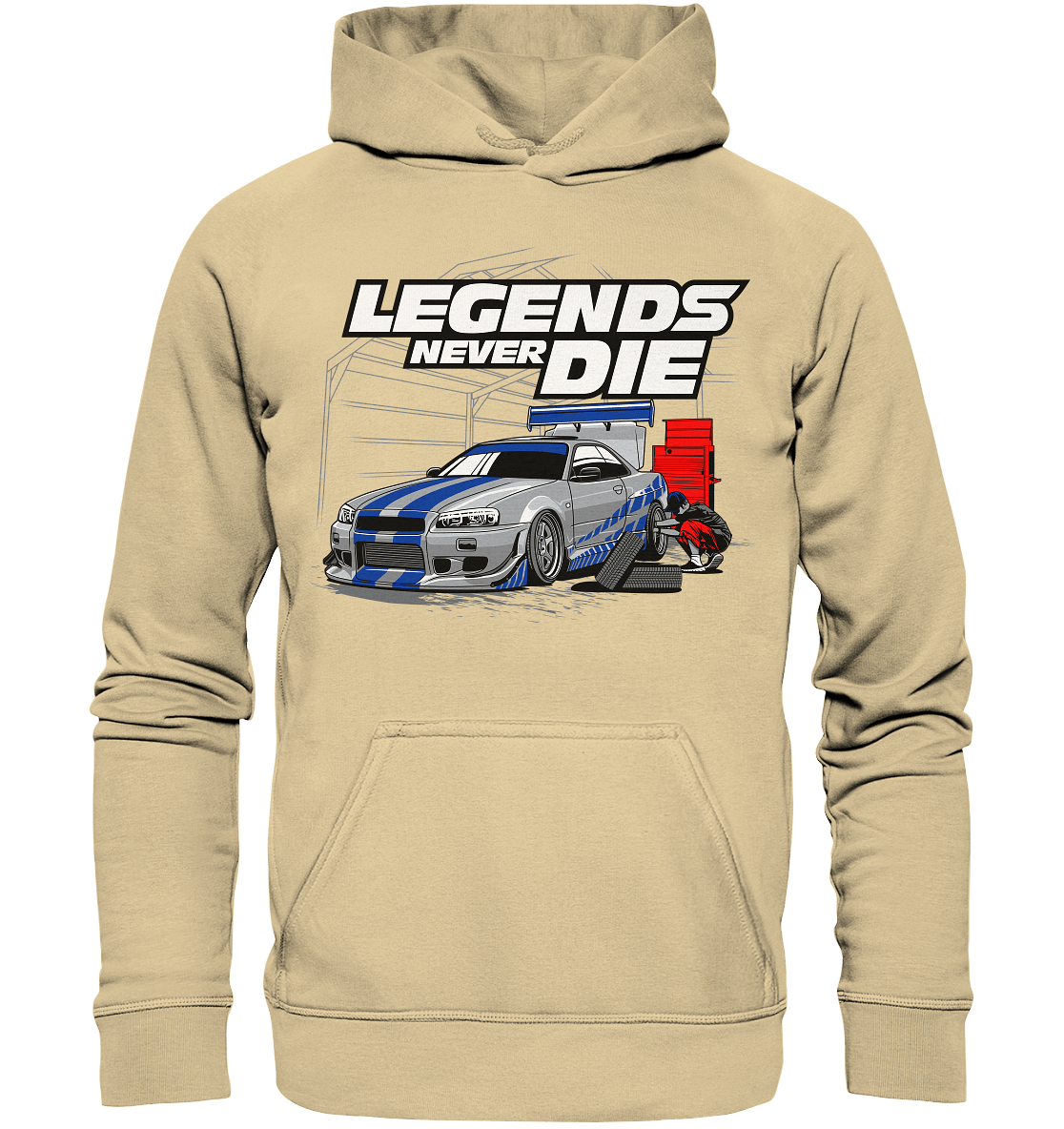 Legends never die R34 GT_R - Basic Unisex Hoodie - MotoMerch.de
