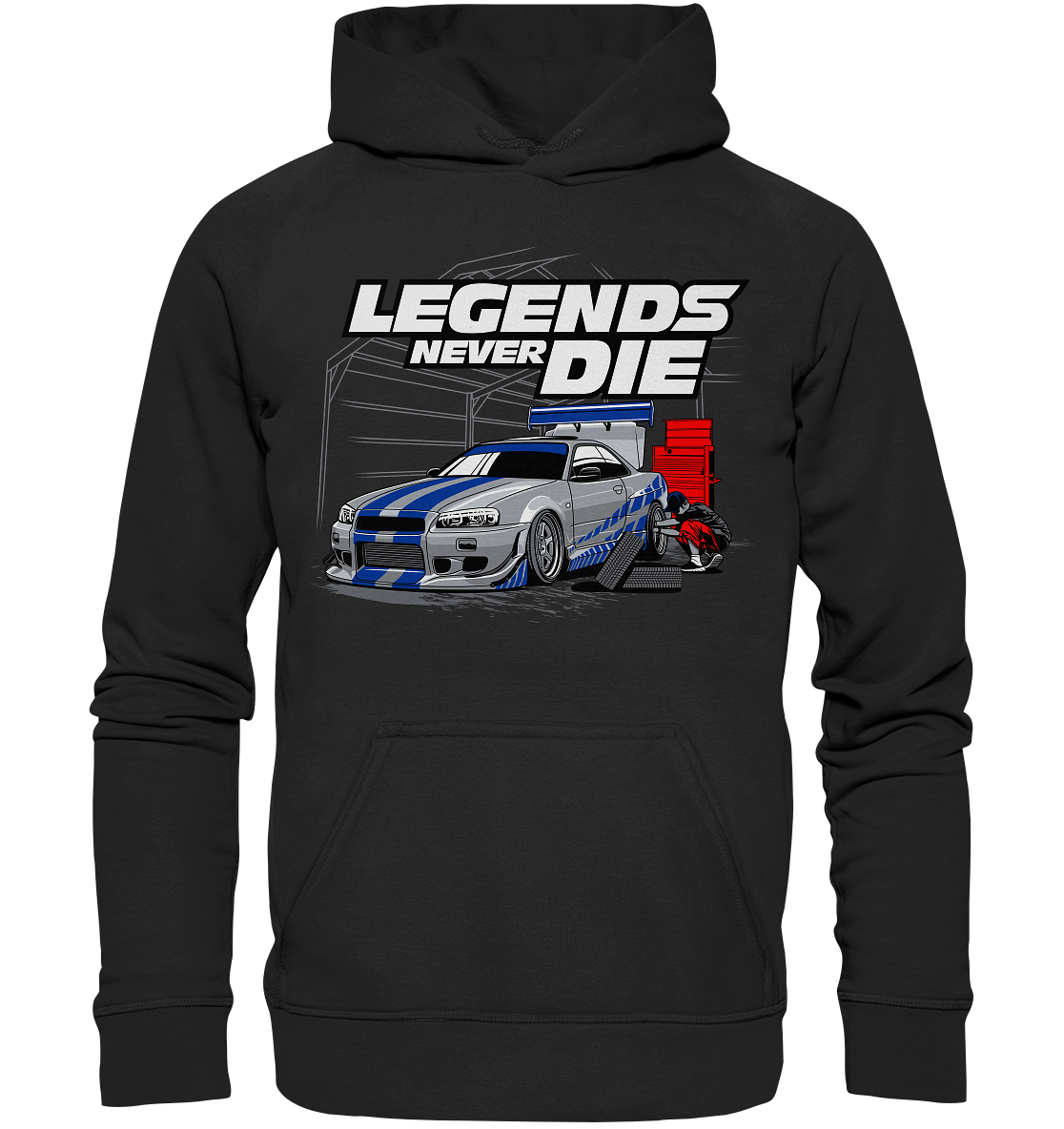 Legends never die R34 GT_R - Basic Unisex Hoodie - MotoMerch.de