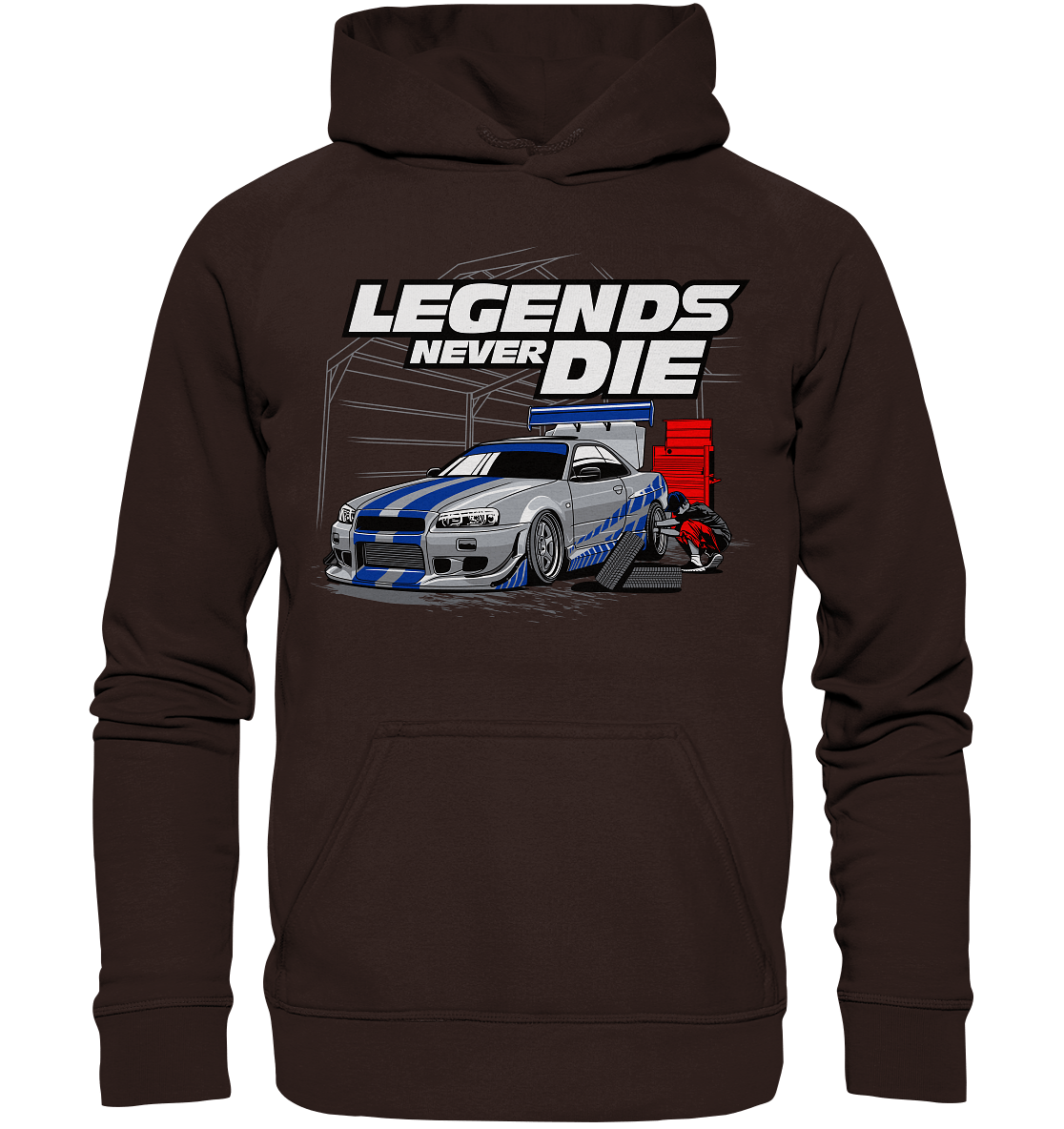 Legends never die R34 GT_R - Basic Unisex Hoodie - MotoMerch.de