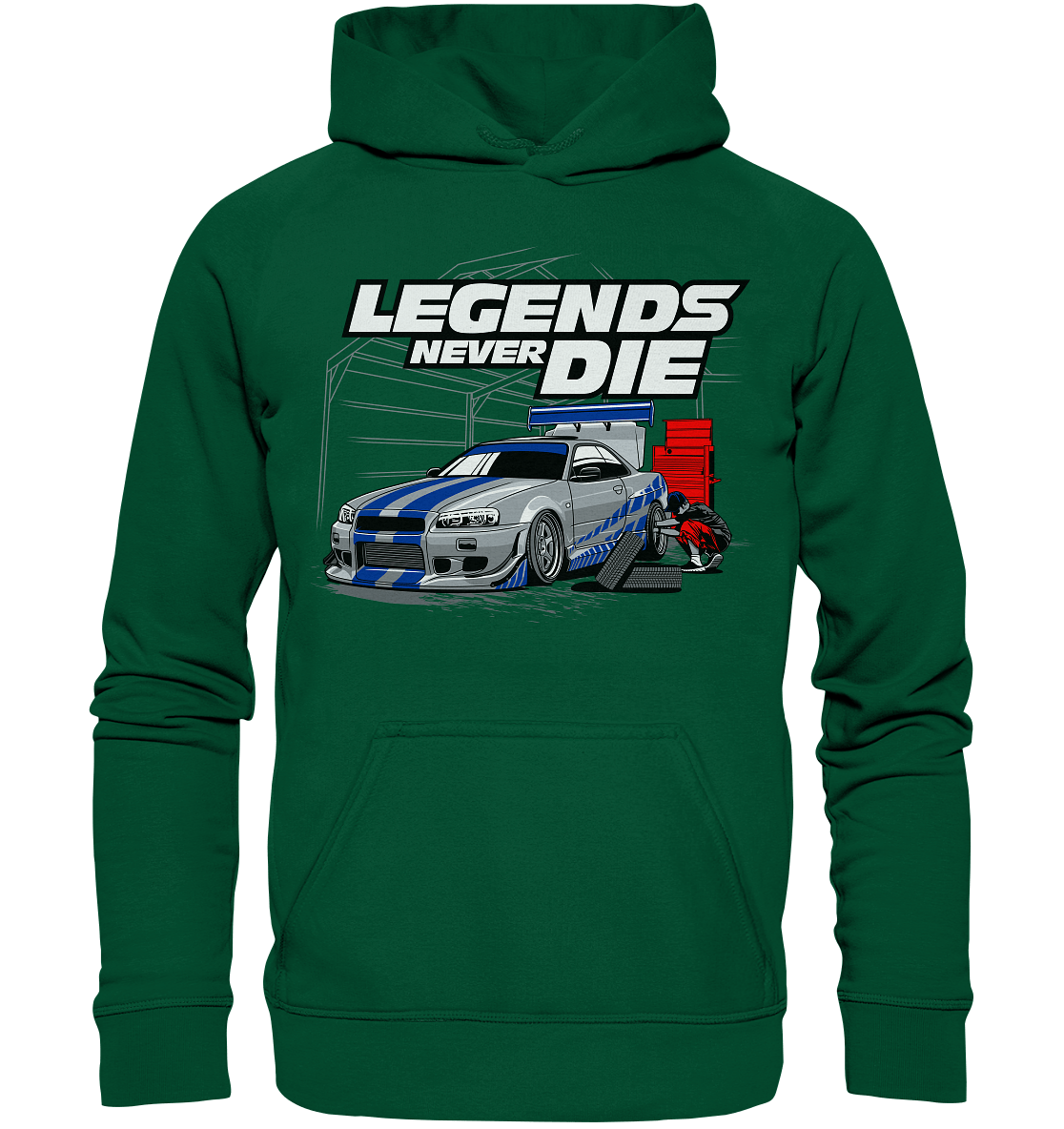 Legends never die R34 GT_R - Basic Unisex Hoodie - MotoMerch.de