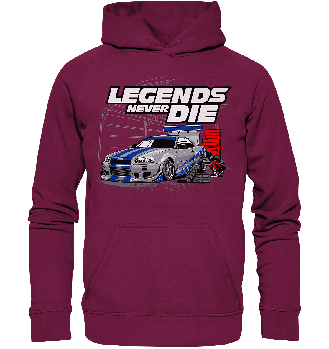 Legends never die R34 GT_R - Basic Unisex Hoodie - MotoMerch.de