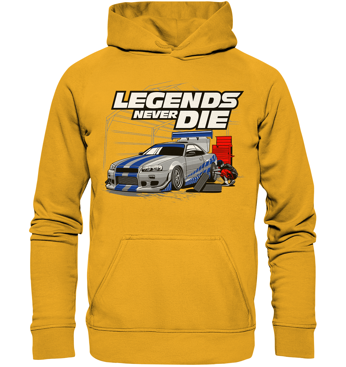 Legends never die R34 GT_R - Basic Unisex Hoodie - MotoMerch.de