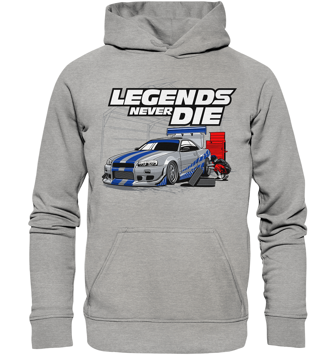 Legends never die R34 GT_R - Basic Unisex Hoodie - MotoMerch.de