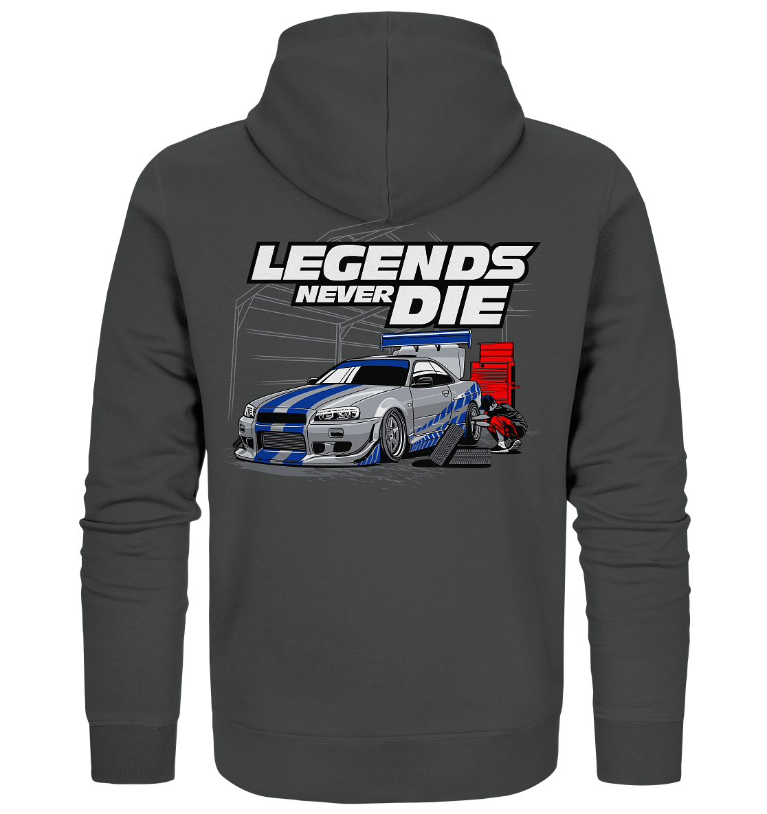 Legends never die R34 GT_R - Organic Zipper - MotoMerch.de