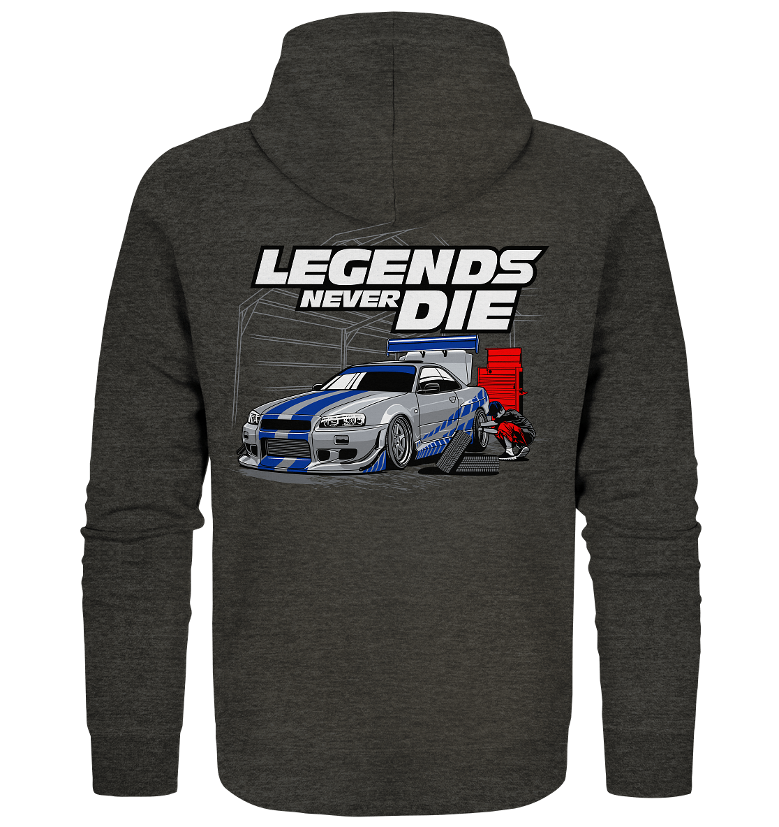 Legends never die R34 GT_R - Organic Zipper - MotoMerch.de