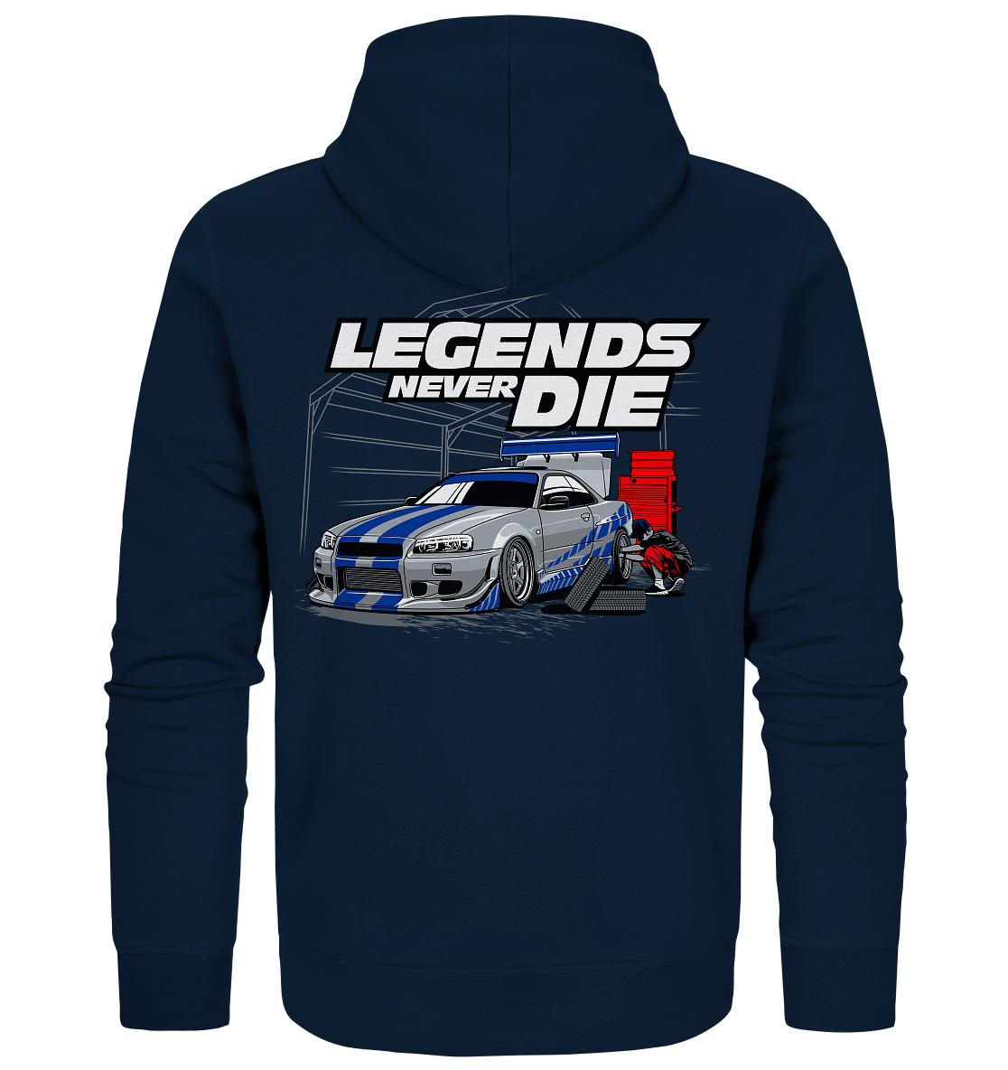 Legends never die R34 GT_R - Organic Zipper - MotoMerch.de