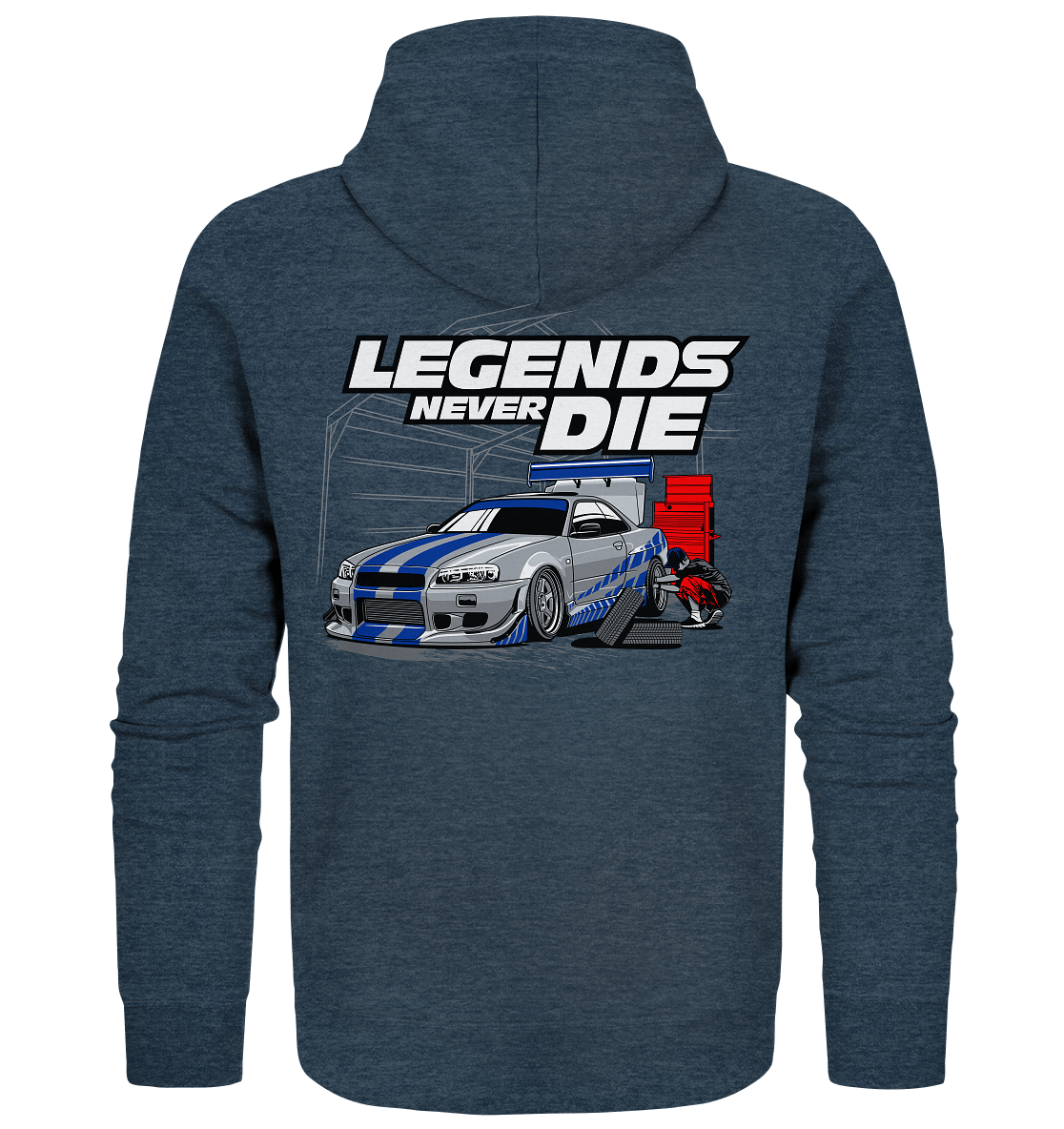 Legends never die R34 GT_R - Organic Zipper - MotoMerch.de