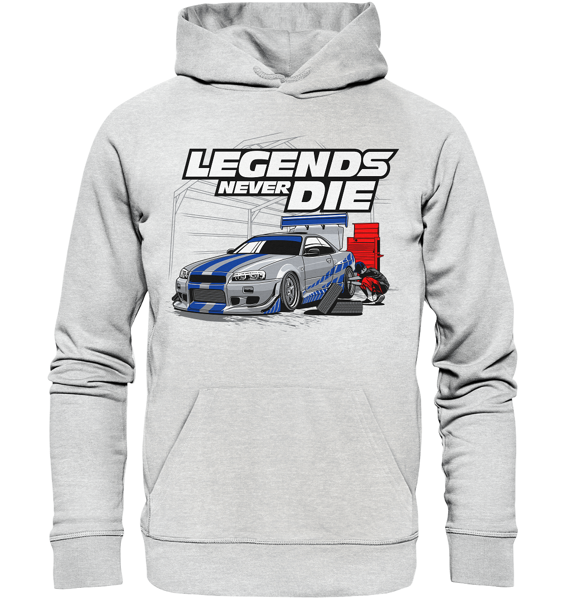Legends never die R34 GT_R - Premium Unisex Hoodie - MotoMerch.de