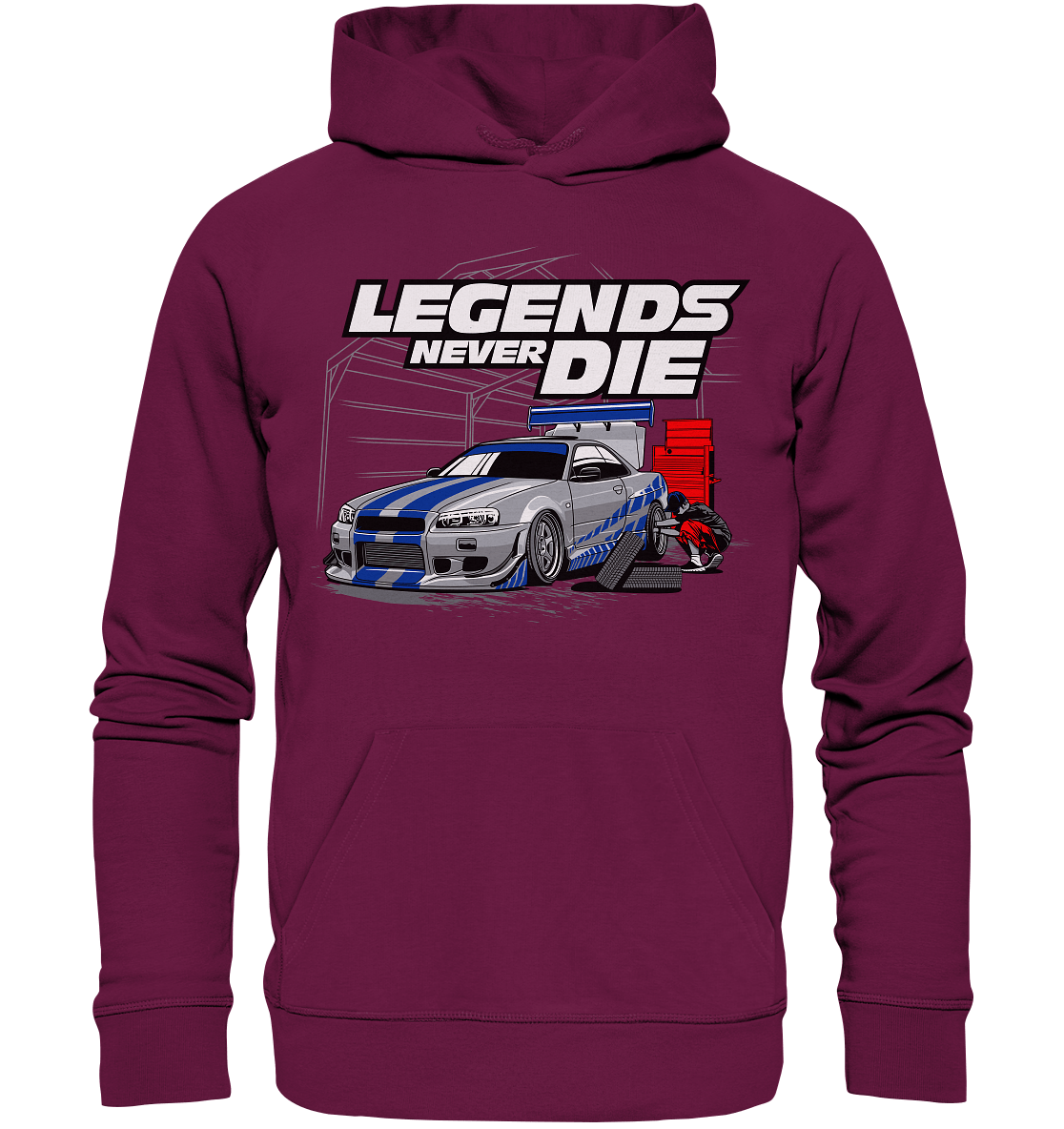 Legends never die R34 GT_R - Premium Unisex Hoodie - MotoMerch.de