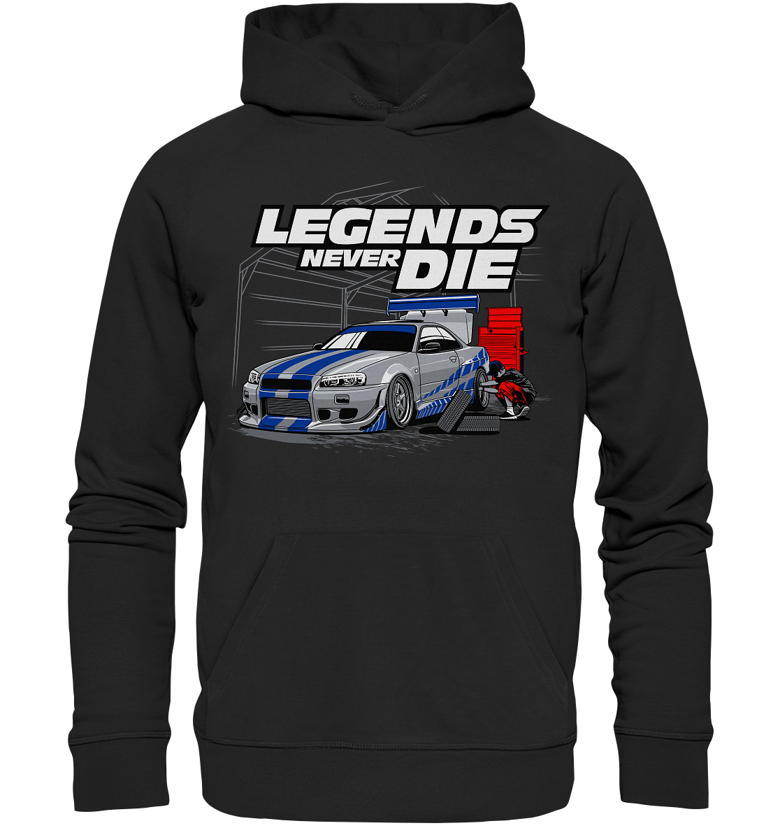 Legends never die R34 GT_R - Premium Unisex Hoodie - MotoMerch.de