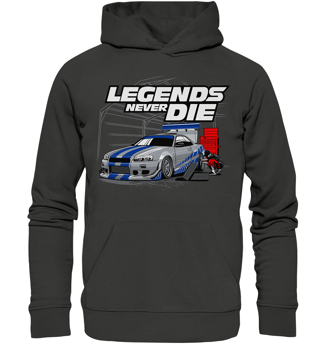 Legends never die R34 GT_R - Premium Unisex Hoodie - MotoMerch.de