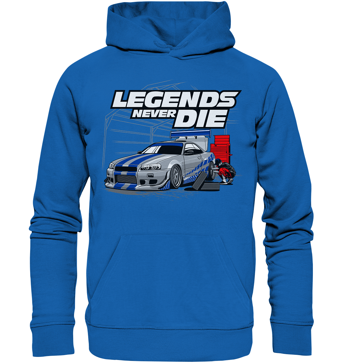 Legends never die R34 GT_R - Premium Unisex Hoodie - MotoMerch.de