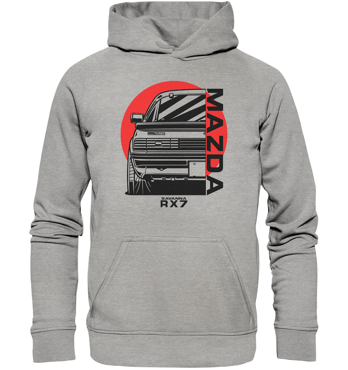 Mazda RX7 Savanna Heck - Basic Unisex Hoodie - MotoMerch.de