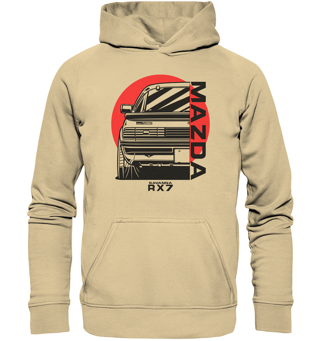 Mazda RX7 Savanna Heck - Basic Unisex Hoodie - MotoMerch.de