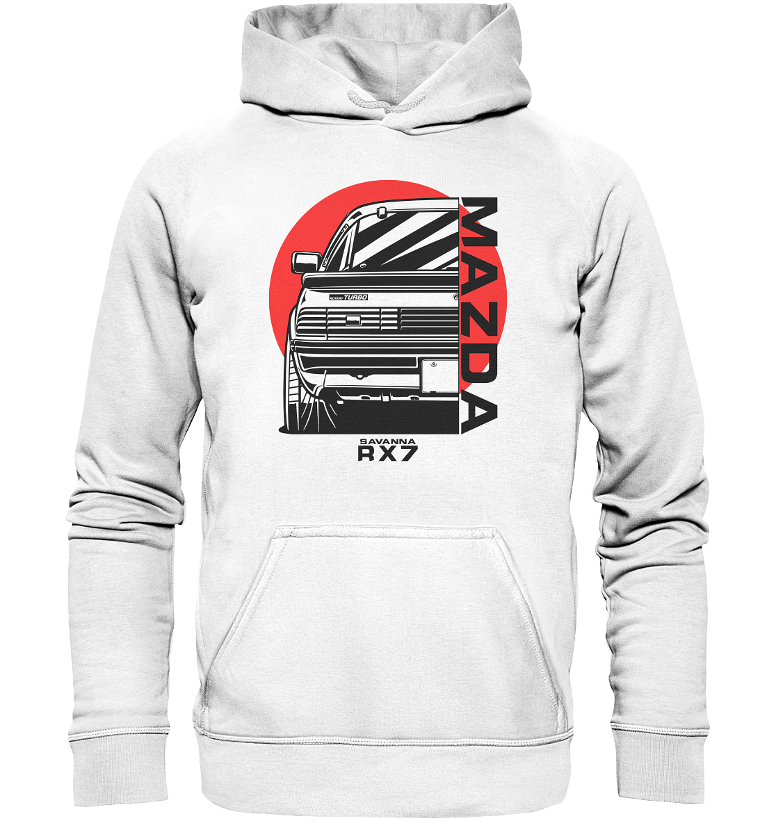 Mazda RX7 Savanna Heck - Basic Unisex Hoodie - MotoMerch.de