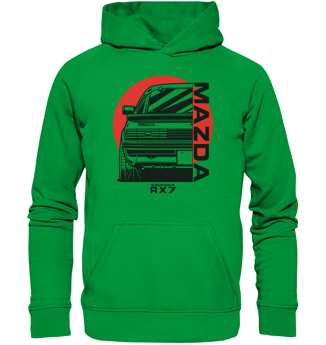 Mazda RX7 Savanna Heck - Basic Unisex Hoodie - MotoMerch.de