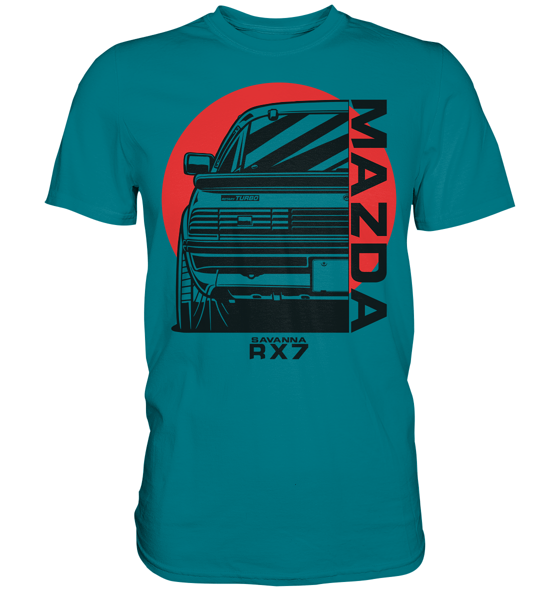 Mazda RX7 Savanna Heck - Premium Shirt - MotoMerch.de