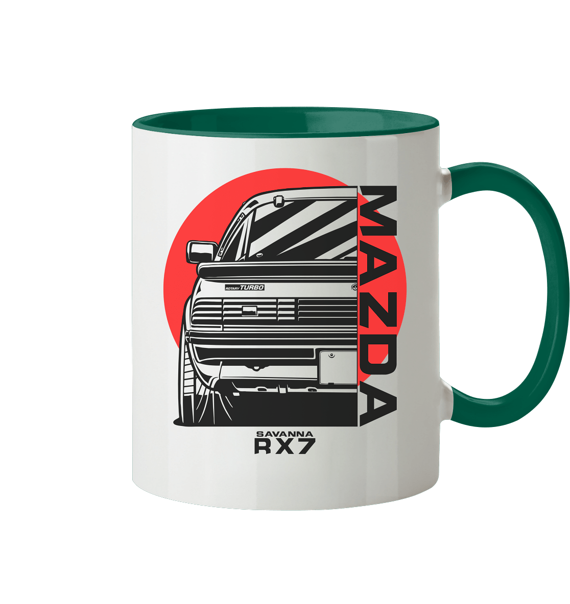Mazda RX7 Savanna Heck - Tasse zweifarbig - MotoMerch.de