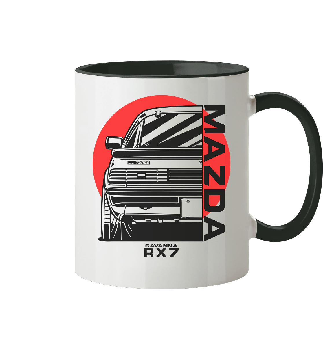 Mazda RX7 Savanna Heck - Tasse zweifarbig - MotoMerch.de