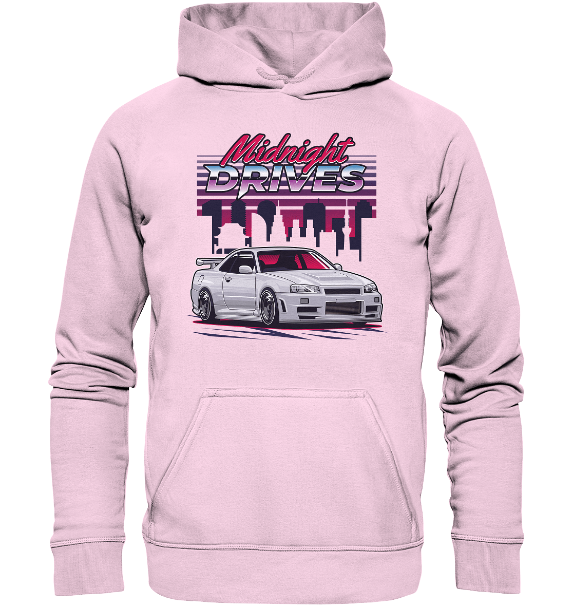 Midnight Drives R34 - Basic Unisex Hoodie - MotoMerch.de