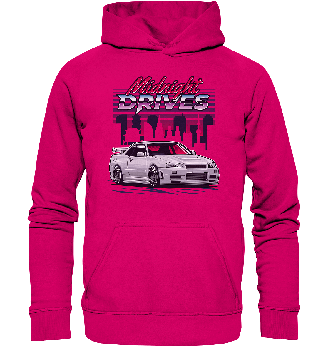 Midnight Drives R34 - Basic Unisex Hoodie - MotoMerch.de