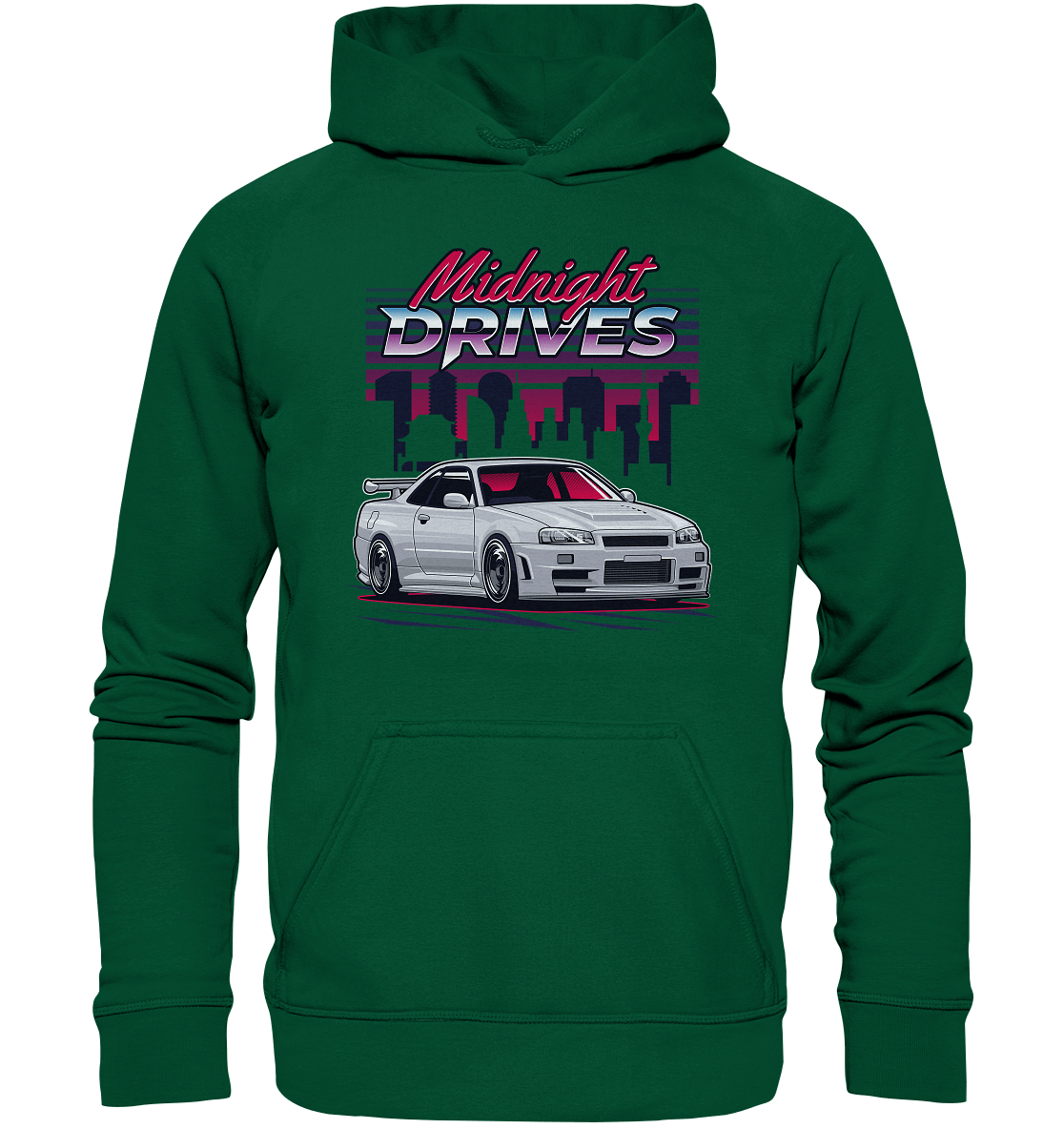 Midnight Drives R34 - Basic Unisex Hoodie - MotoMerch.de