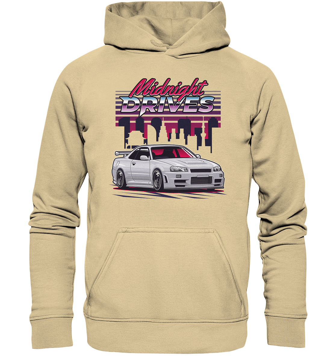 Midnight Drives R34 - Basic Unisex Hoodie - MotoMerch.de