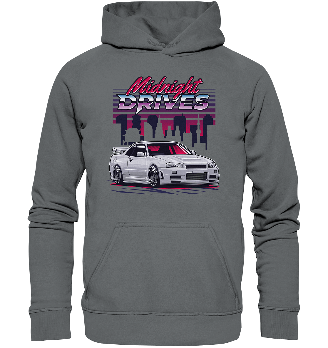 Midnight Drives R34 - Basic Unisex Hoodie - MotoMerch.de