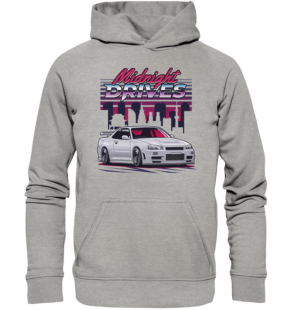 Midnight Drives R34 - Basic Unisex Hoodie - MotoMerch.de