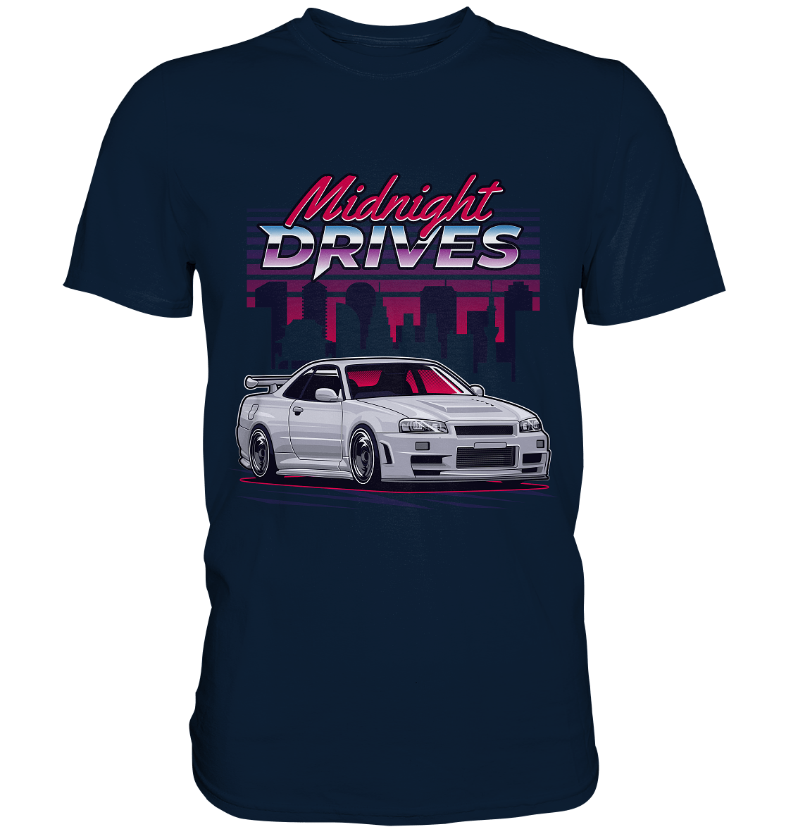 Midnight Drives R34 - Premium Shirt - MotoMerch.de