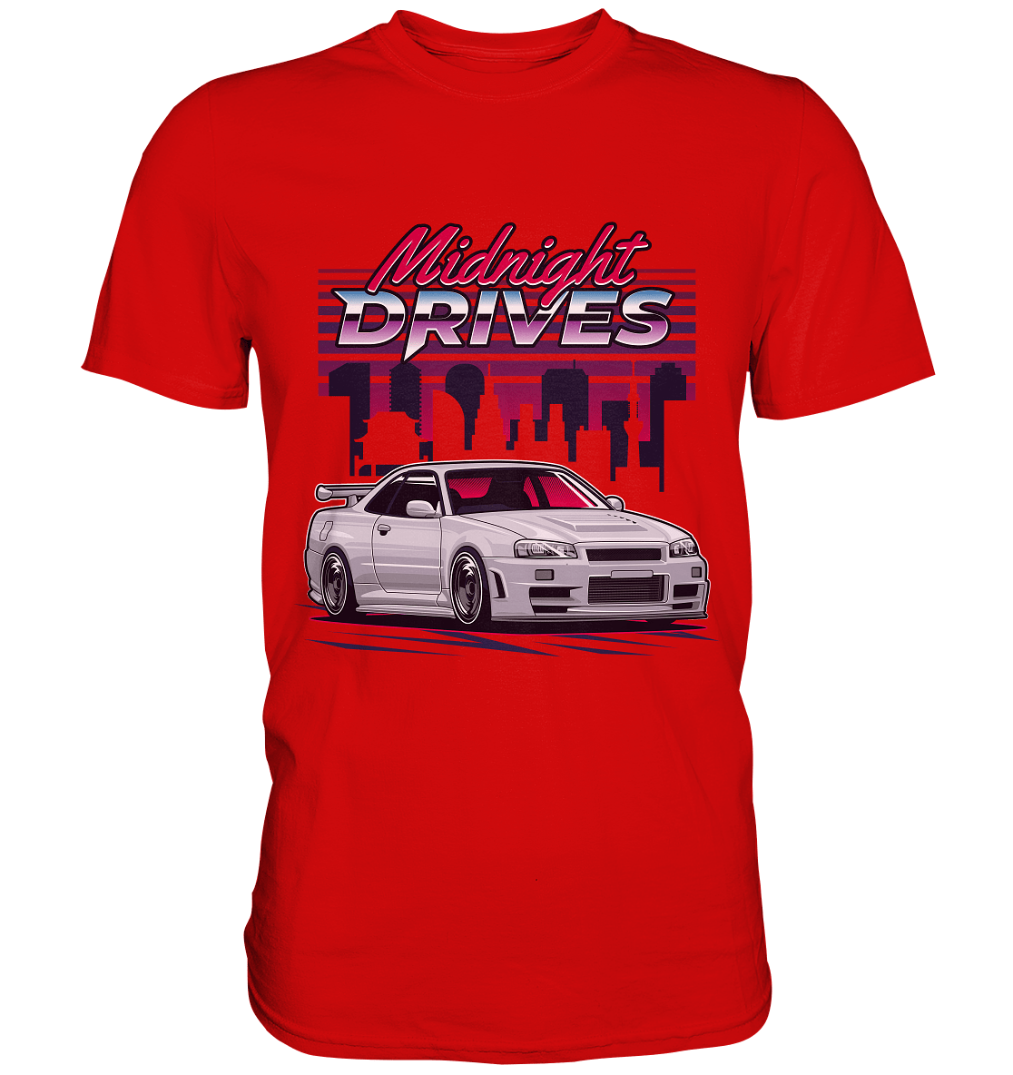Midnight Drives R34 - Premium Shirt - MotoMerch.de