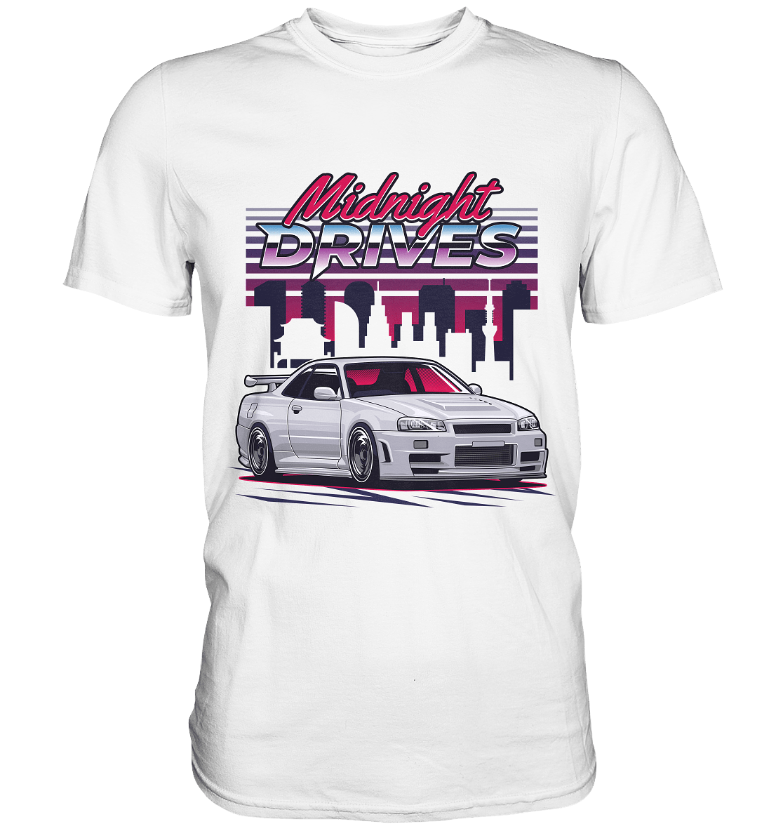 Midnight Drives R34 - Premium Shirt - MotoMerch.de