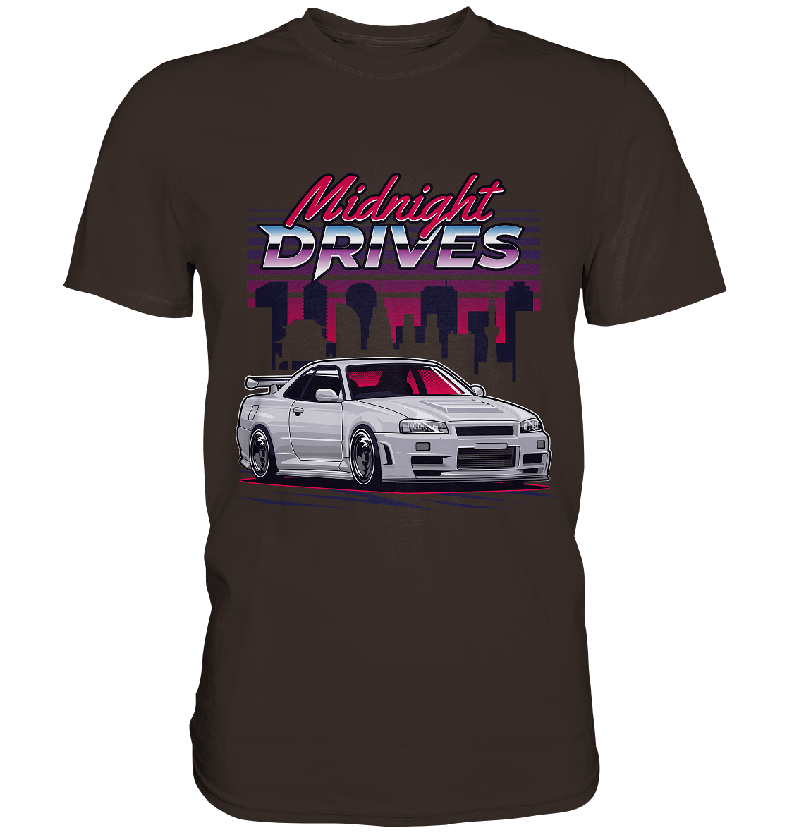 Midnight Drives R34 - Premium Shirt - MotoMerch.de