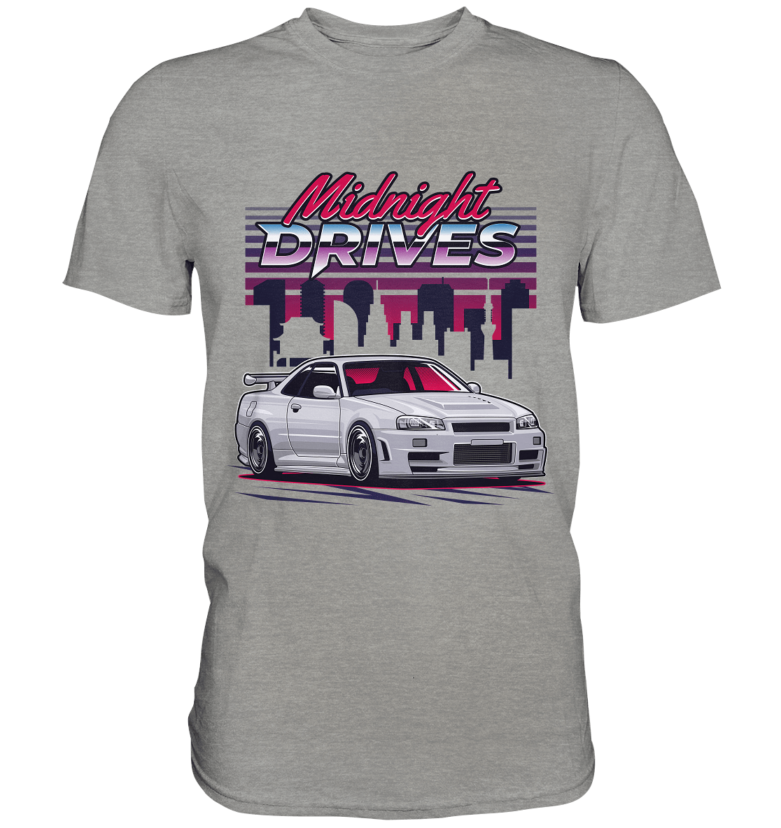Midnight Drives R34 - Premium Shirt - MotoMerch.de