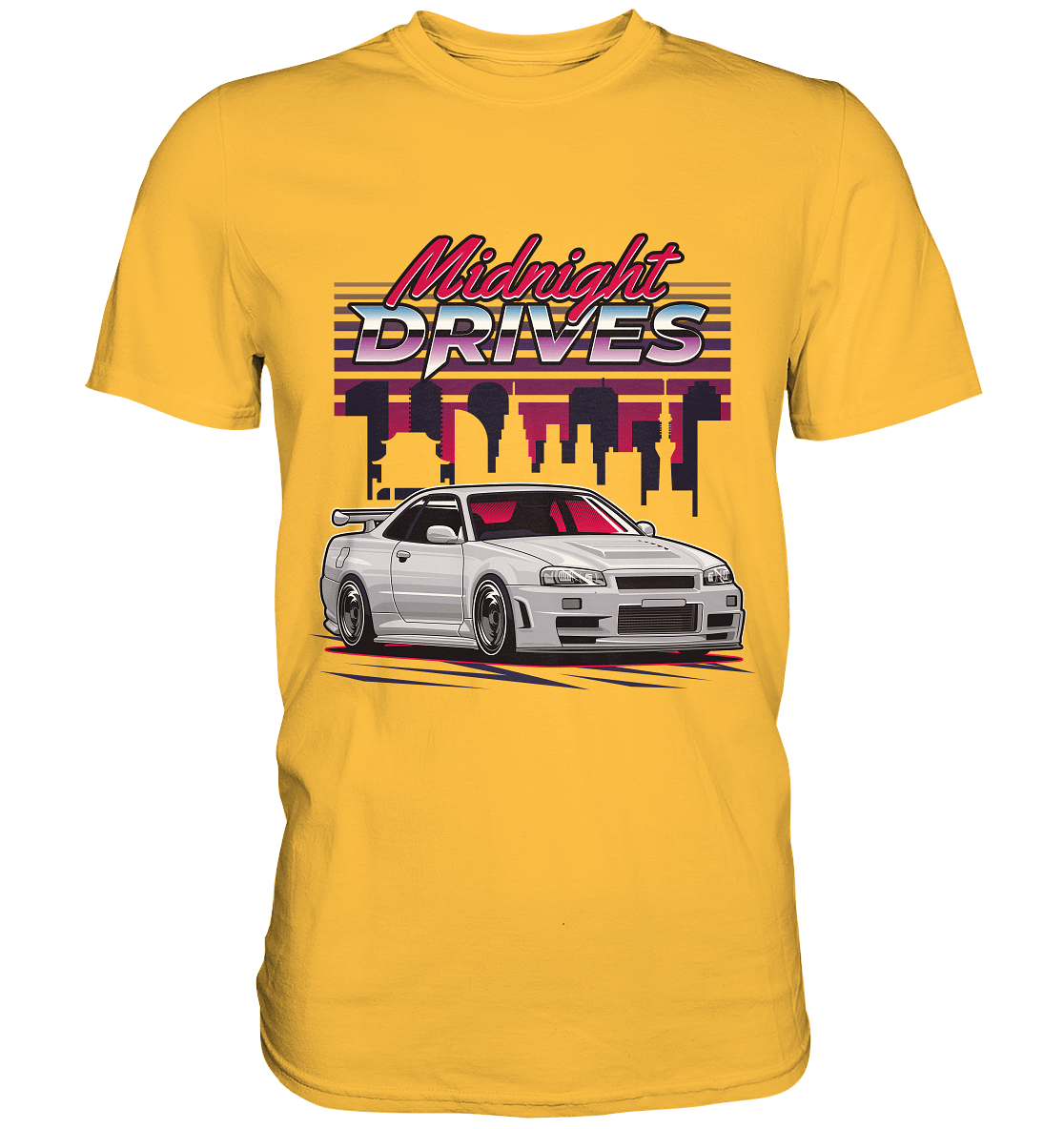 Midnight Drives R34 - Premium Shirt - MotoMerch.de